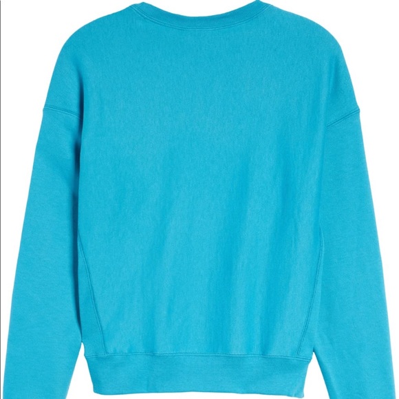 Champion Reverse Weave Fleece Turquoise Sweatershirt - Picture 4 of 12
